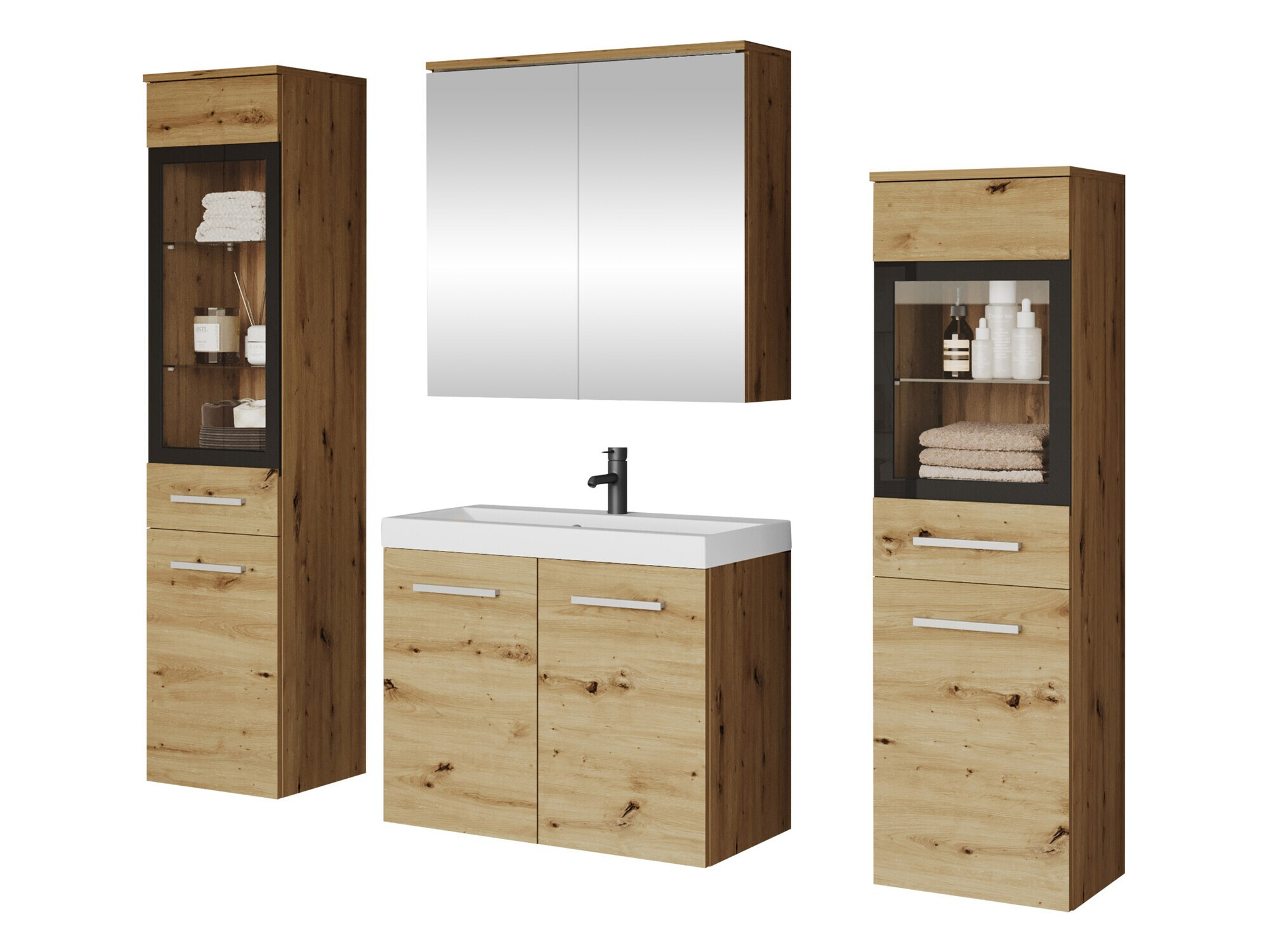 Conjunto de mueble de baño Scientia III (Roble Artisan)
