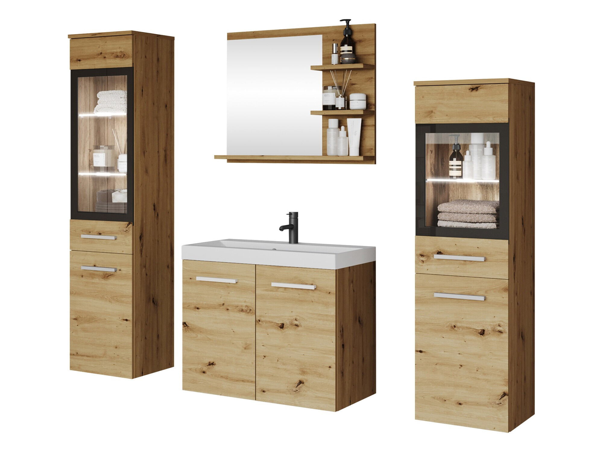 Conjunto de mueble de baño Scientia IV (Roble Artisan)