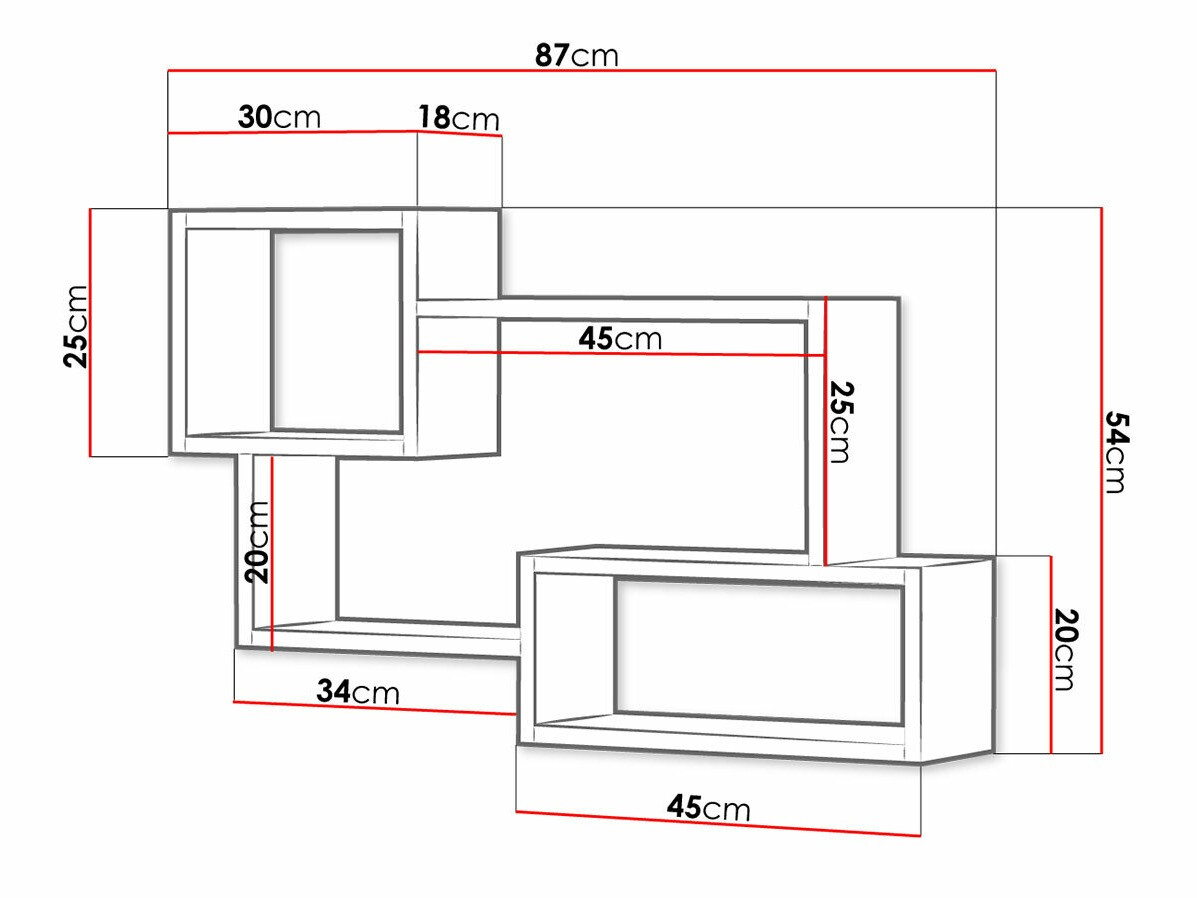 Estantería de pared Sarasota 106 (Roble Sonoma + Blanco)