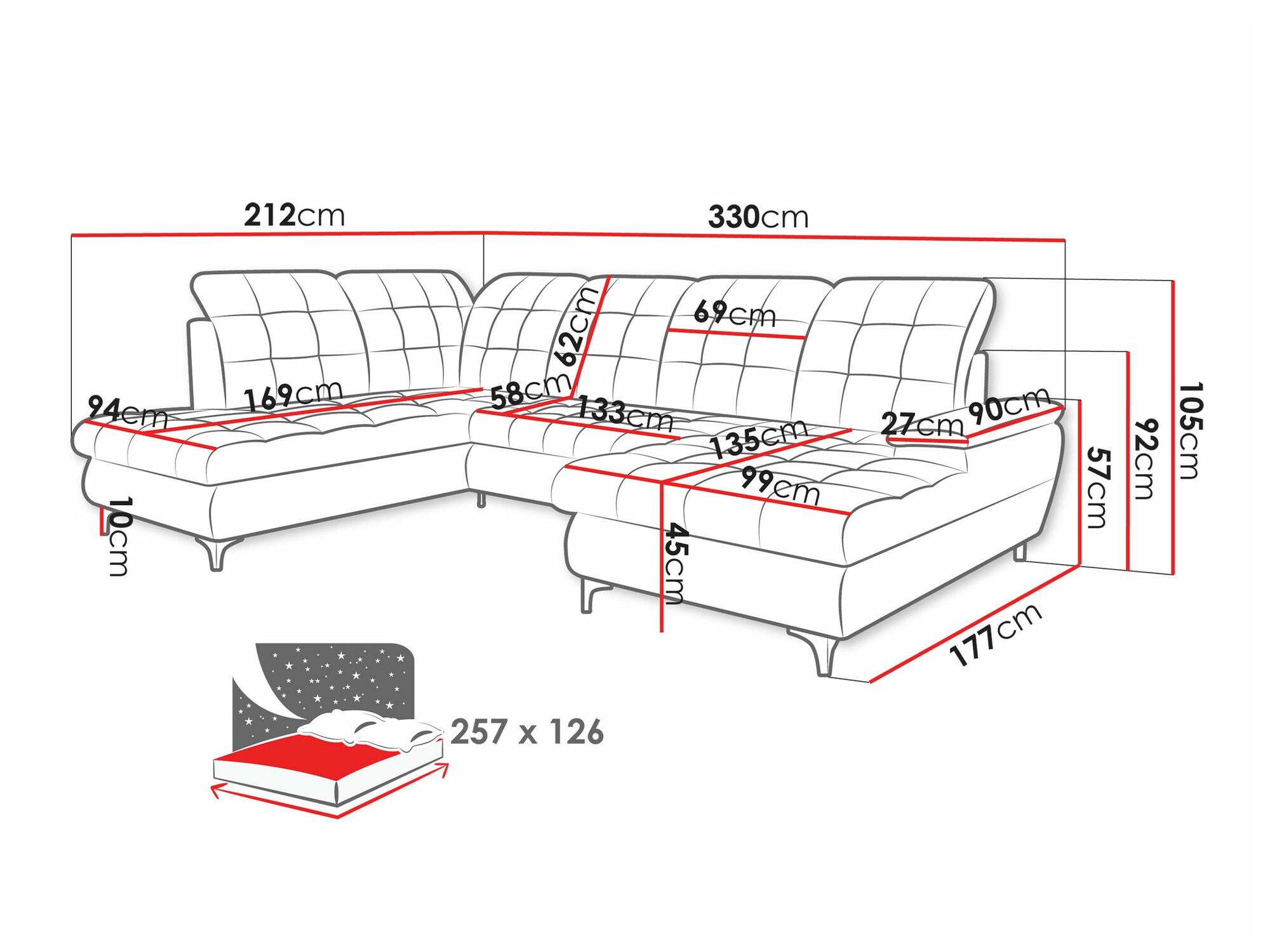 Sofá rinconero Sanford 100 (Manila 16)