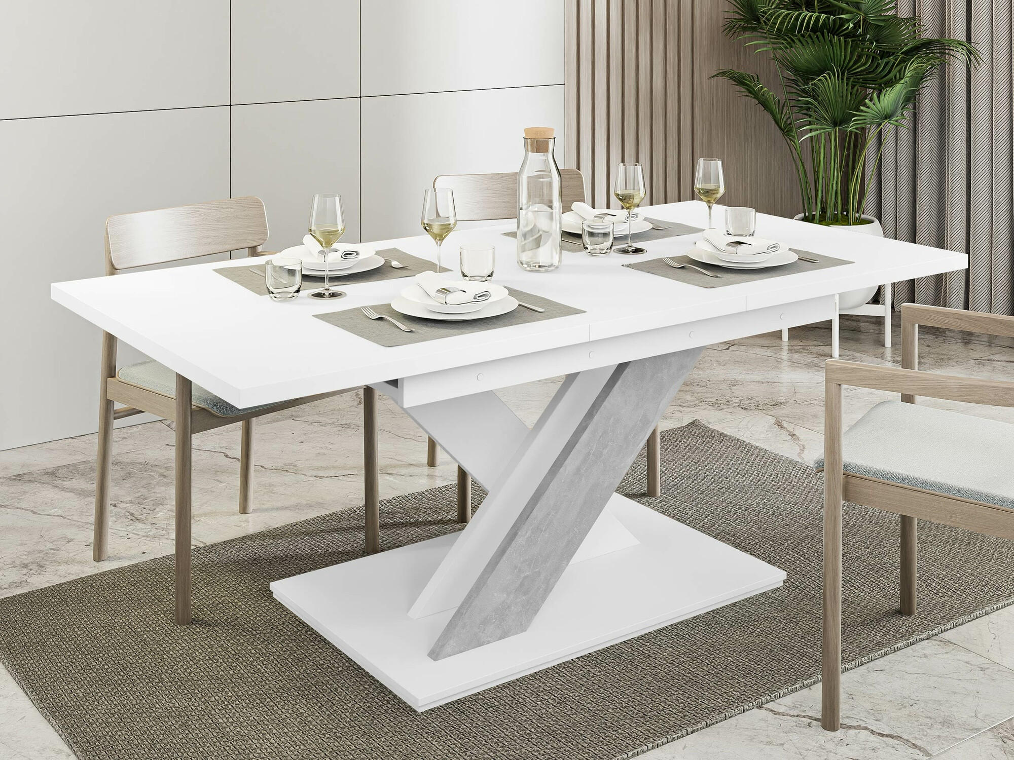 Mesa Decium (Blanco + Hormigón)