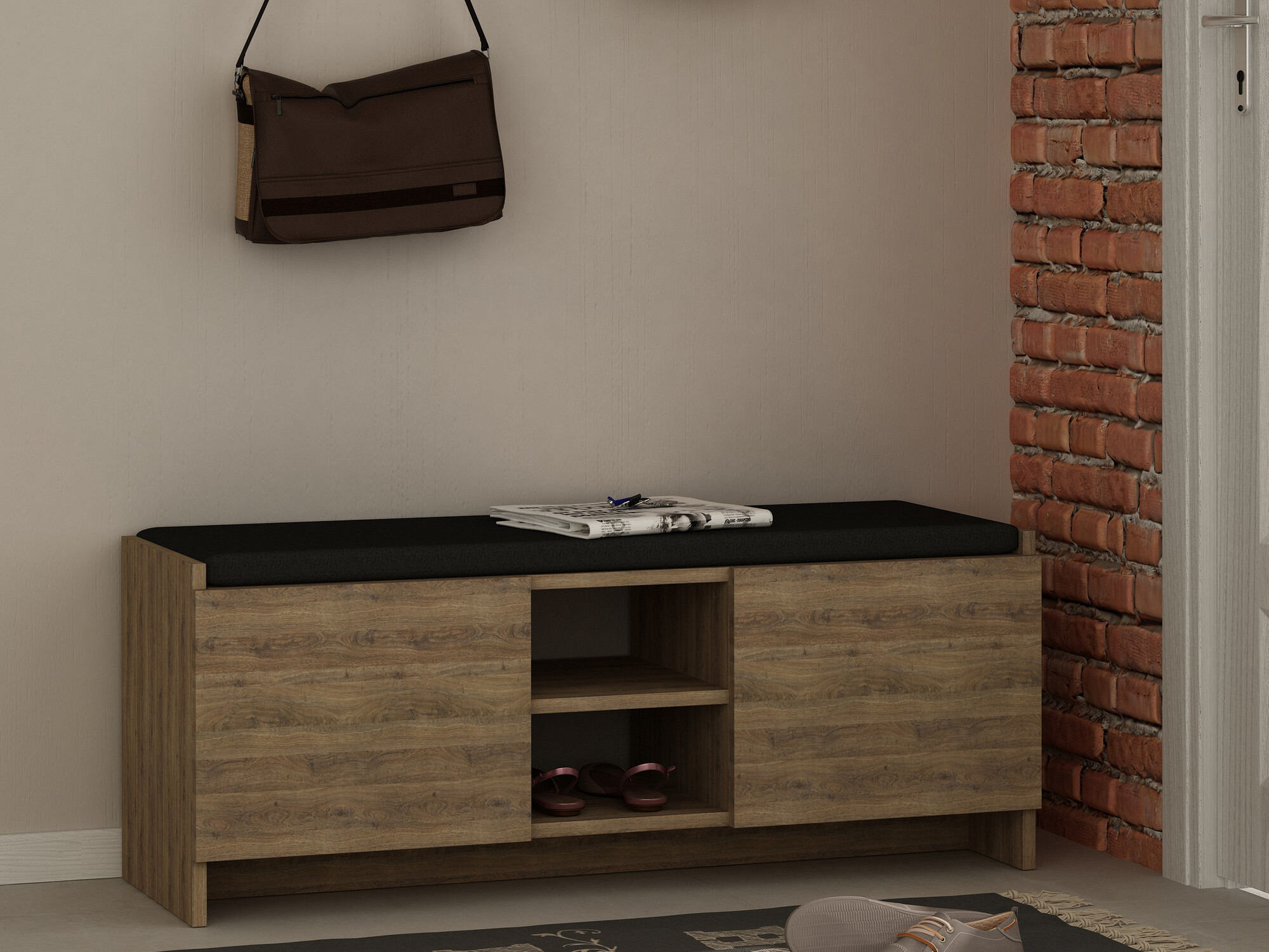 Estante para zapatos Kailua 1047 (Roble oscuro)
