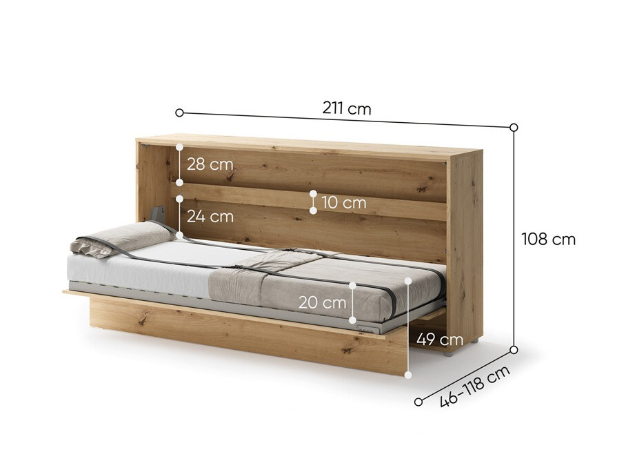 Cama plegable Concept Pro Lenart V (Roble Artisan)