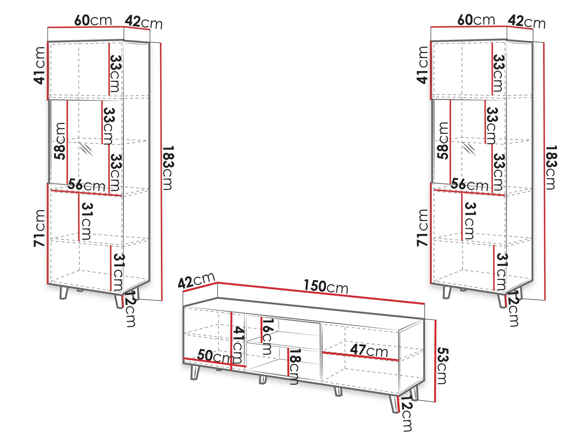 Conjunto de salón Remeta 110 (Roble wotan)