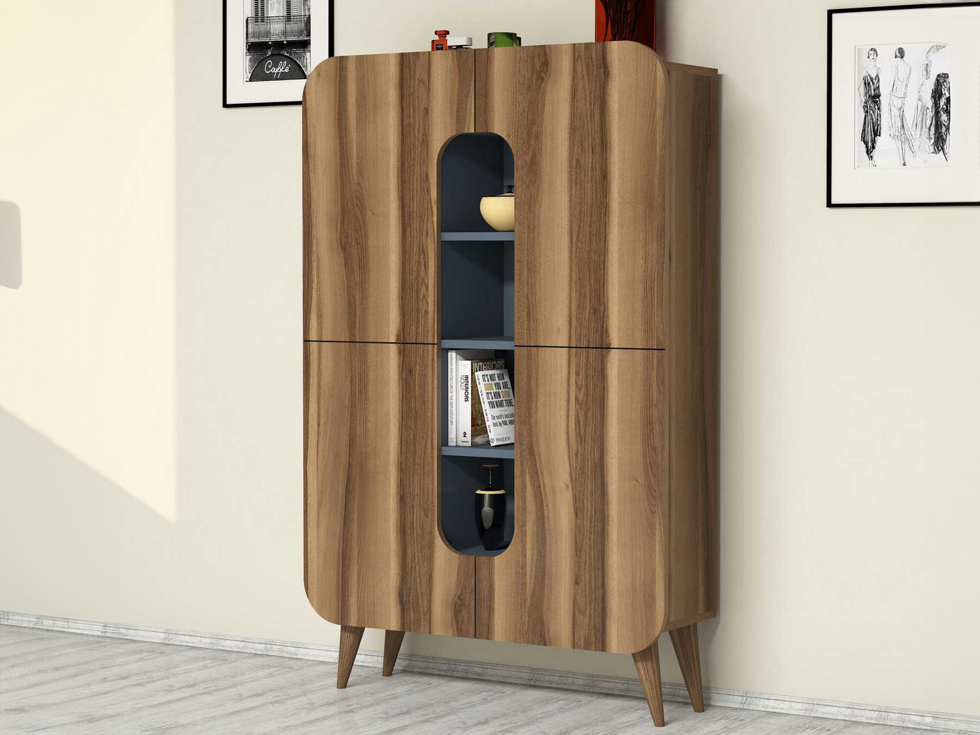 Estantería Kailua 340 (Nuez + Azul)