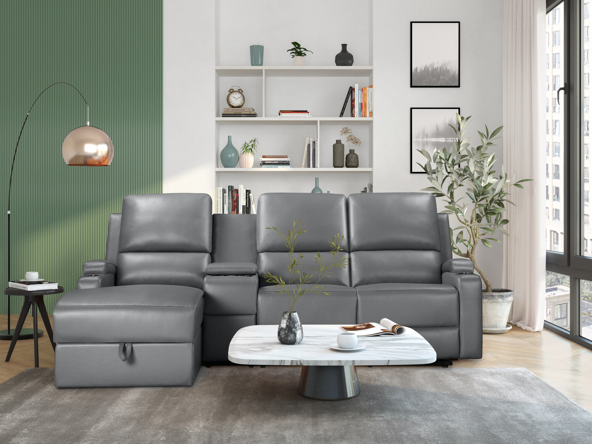 Sillón reclinable de ángulo suave Denton 1368 (Gris)
