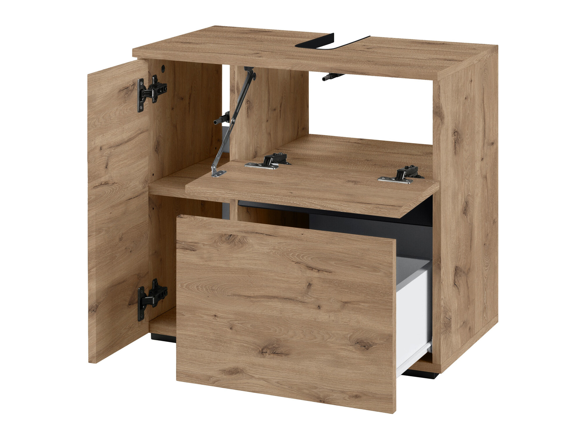 Armario de baño de pie para lavabo Soncamu 108 (Roble)