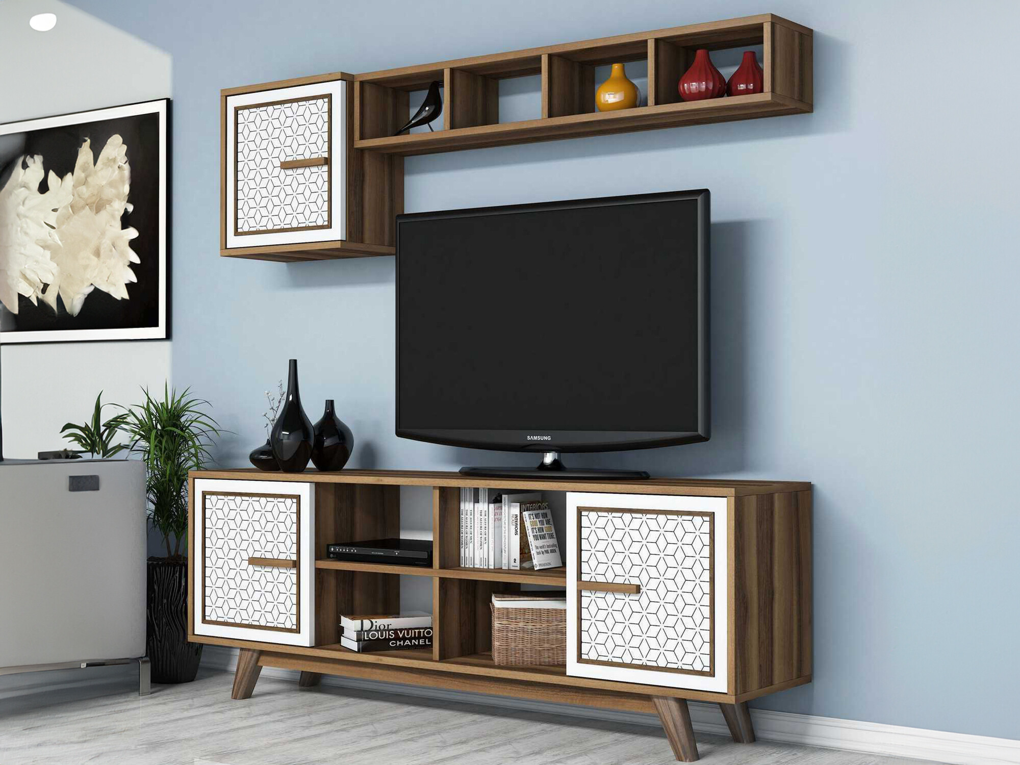 Conjunto de salón Kailua 1590 (Nogal + Blanco)