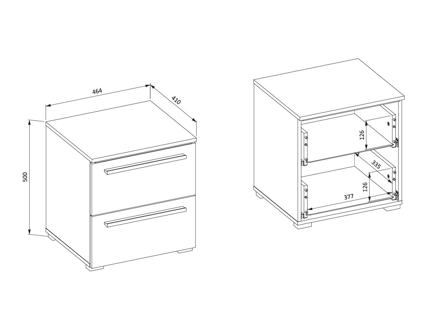 Mesilla de noche Torvire 122 (Blanco + Blanco brillante)