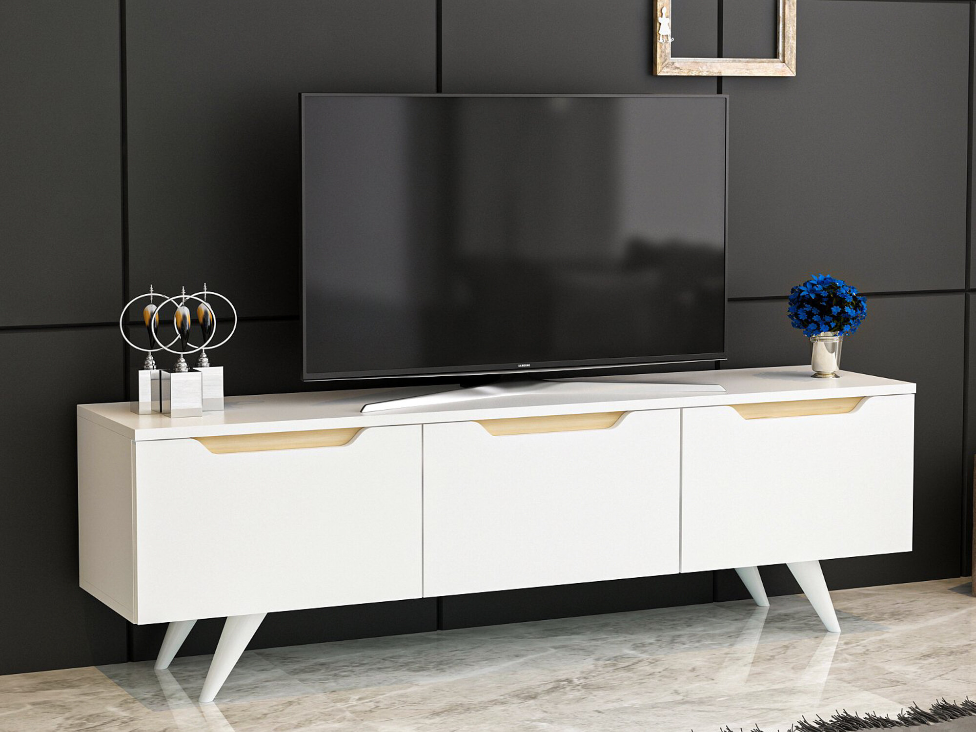 Mueble TV Kailua 947 (Blanco + Roble)
