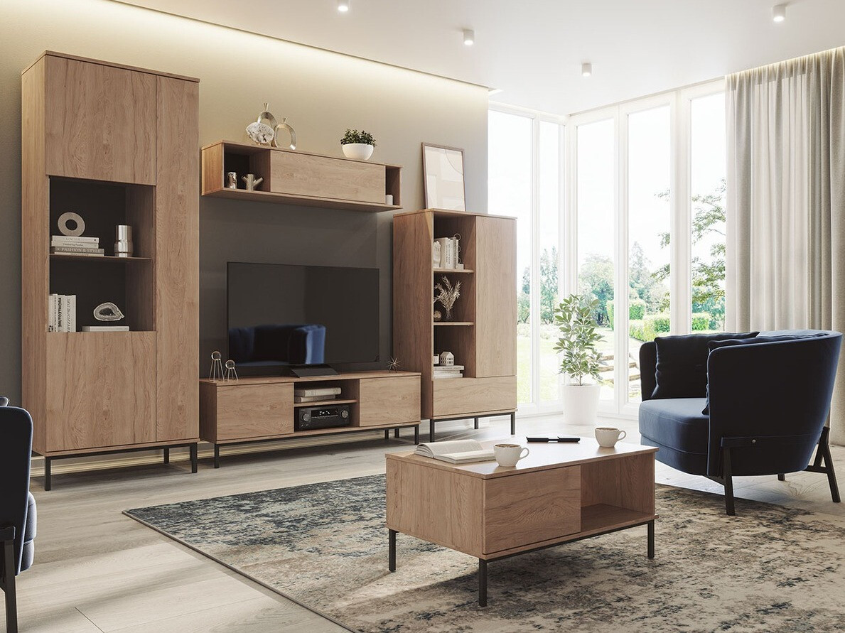 Conjunto de salón Lomsore 108 (Luminoso madera)