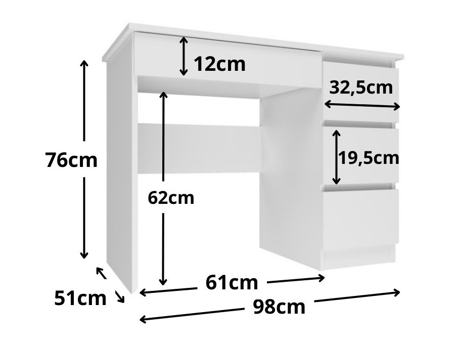 Mesa de oficina Elbvelu 108 (Antracita + Roble Artisan)
