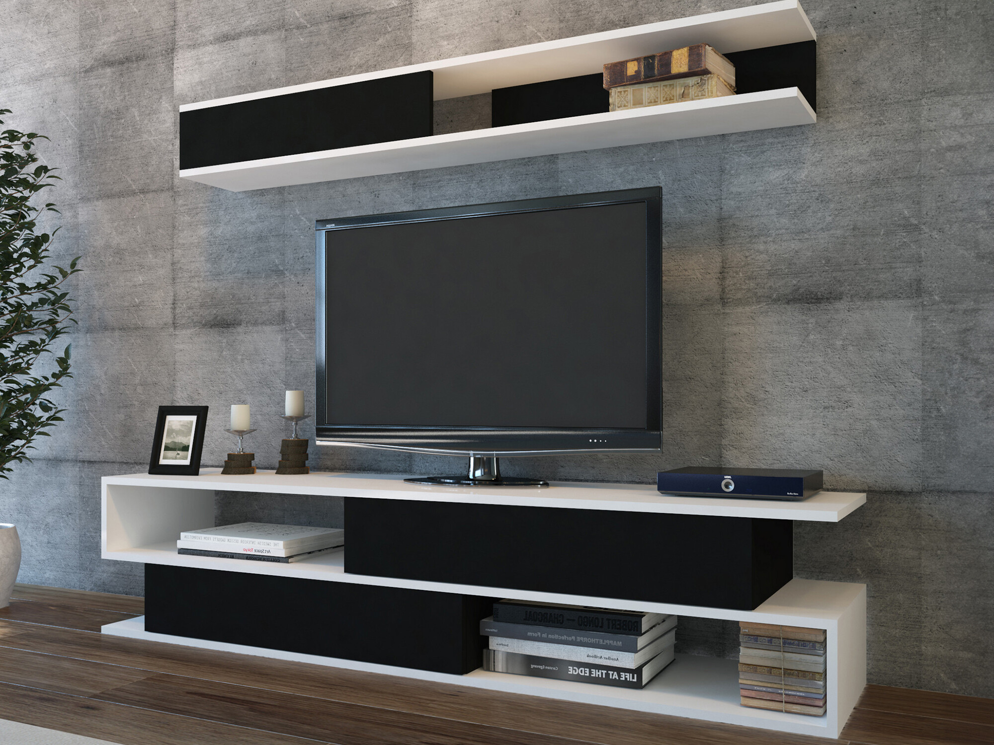 Conjunto de salón Kailua 904 (Negro + Blanco)