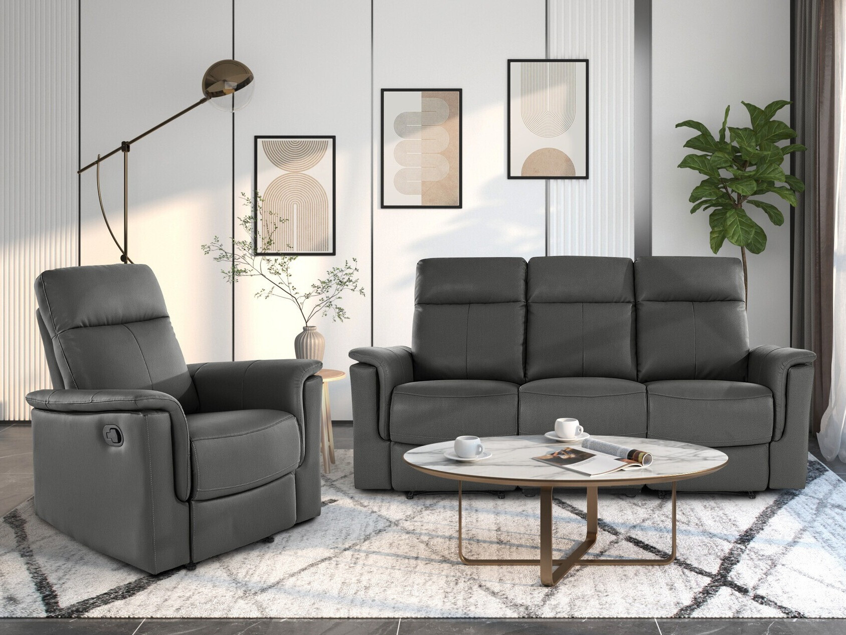 Sillón reclinable Denton 1372 (Gris)