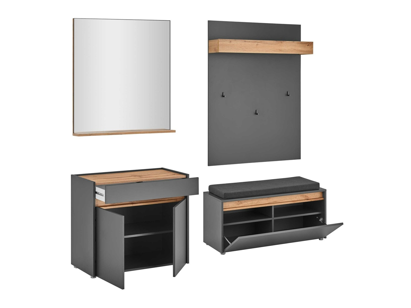 Conjunto para recibidor Elbsori 168 (Antracita)