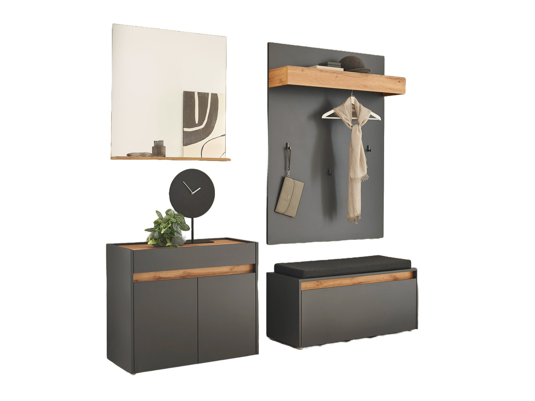 Conjunto para recibidor Elbsori 168 (Antracita)