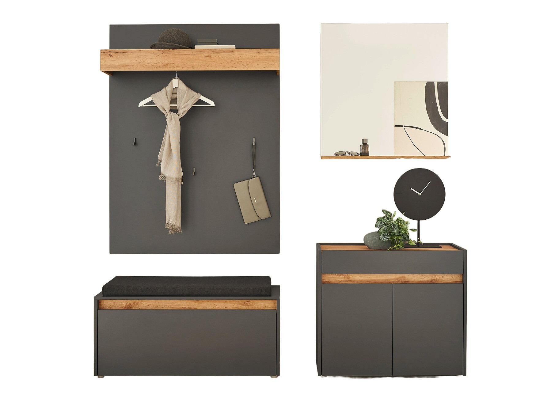 Conjunto para recibidor Elbsori 168 (Antracita)