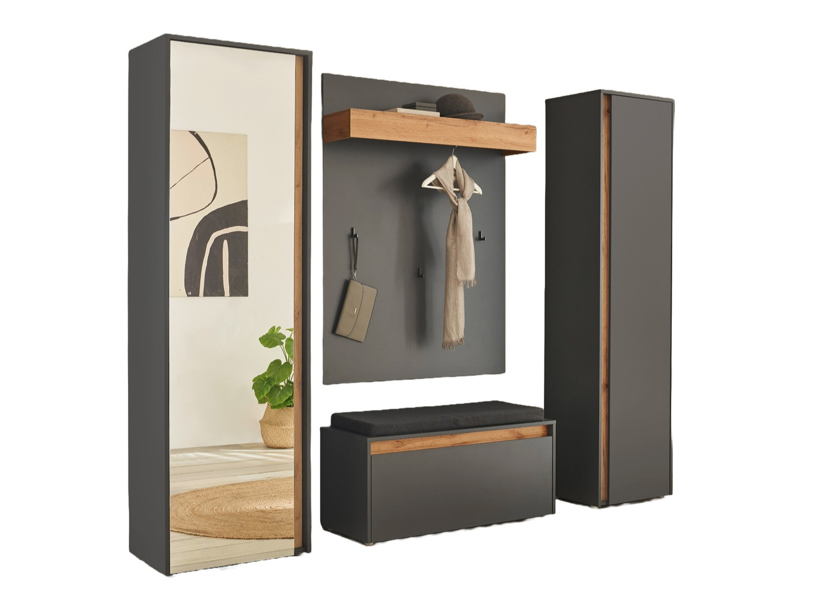 Conjunto para recibidor Elbsori 169 (Antracita)