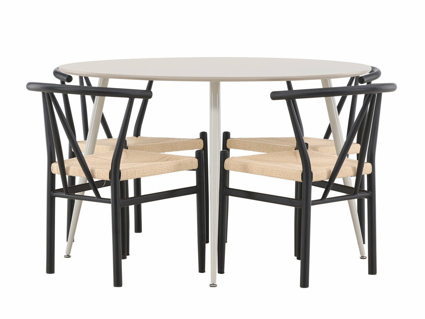 Conjunto de mesas y sillas para comedor Dallas 4573 (Negro + Beige)