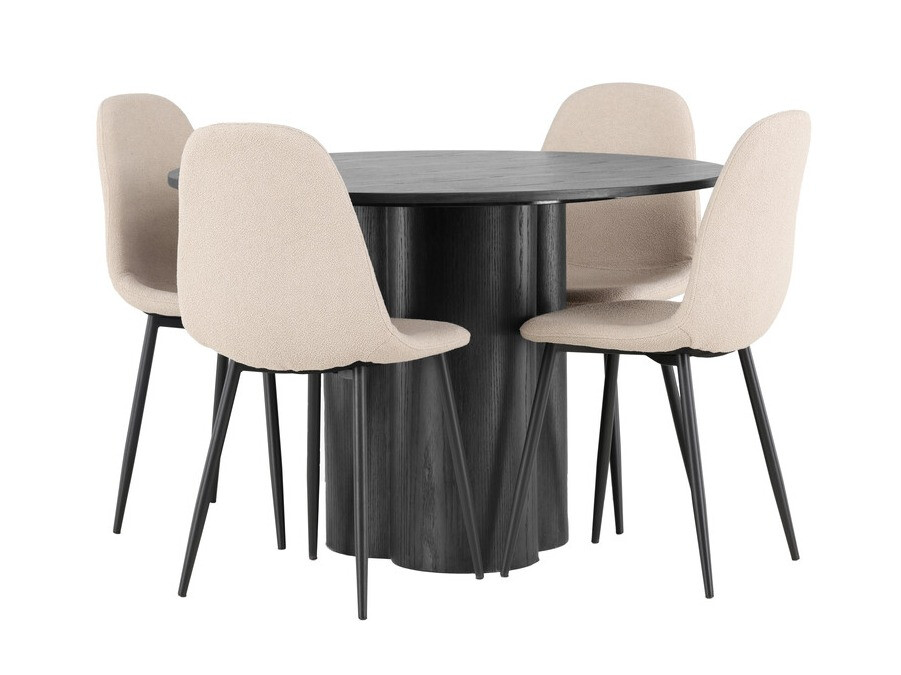 Conjunto de mesas y sillas para comedor Dallas 4578 (Negro)