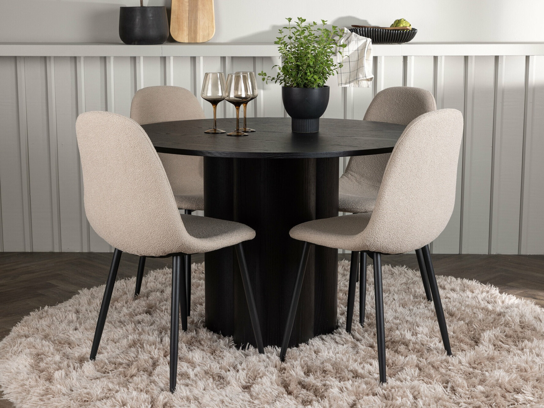 Conjunto de mesas y sillas para comedor Dallas 4578 (Negro)
