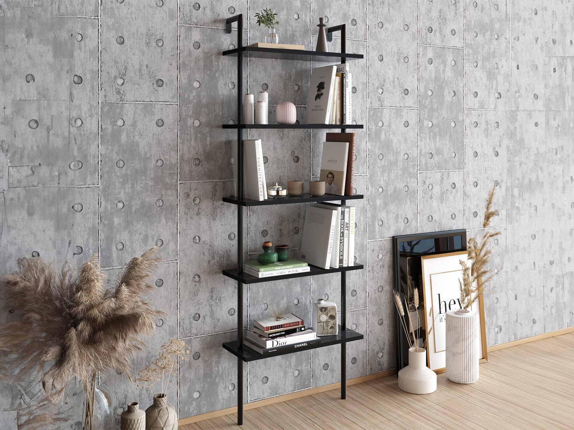 Estantería Kailua 649 (Mármol negro)