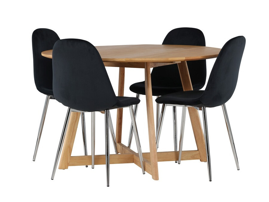 Conjunto de mesas y sillas para comedor Dallas 4580 (Negro + Plata)