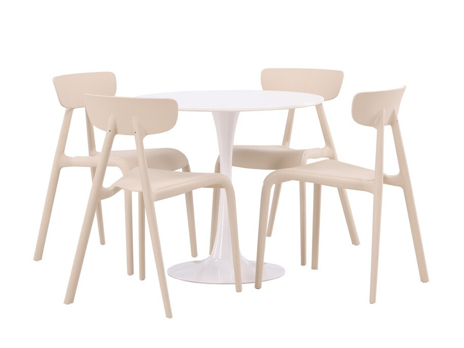 Conjunto de mesas y sillas para comedor Dallas 4587 (Crema)