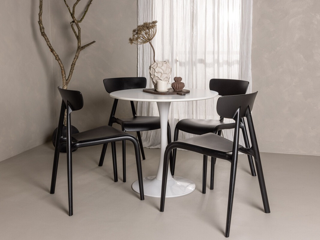 Conjunto de mesas y sillas para comedor Dallas 4587 (Negro)