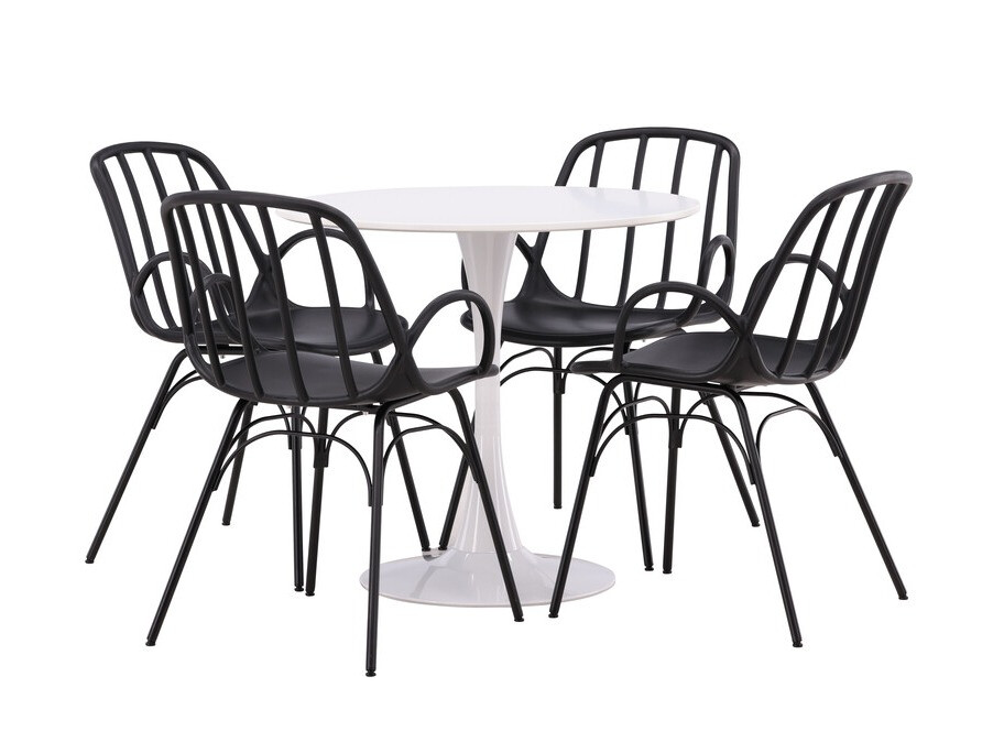 Conjunto de mesas y sillas para comedor Dallas 4588 (Negro)