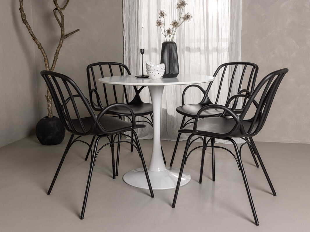 Conjunto de mesas y sillas para comedor Dallas 4588 (Negro)