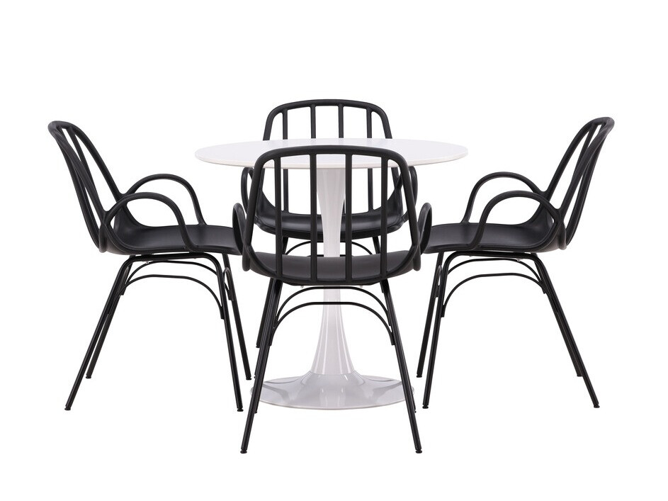 Conjunto de mesas y sillas para comedor Dallas 4588 (Negro)