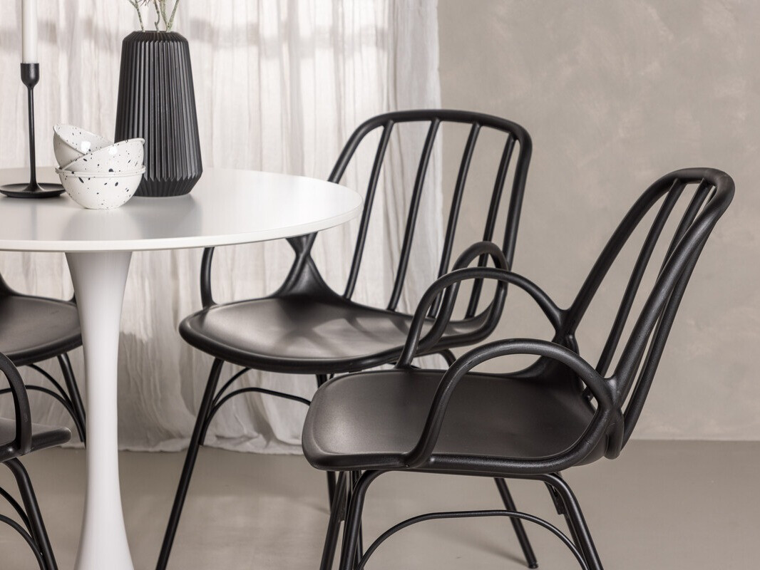 Conjunto de mesas y sillas para comedor Dallas 4588 (Negro)