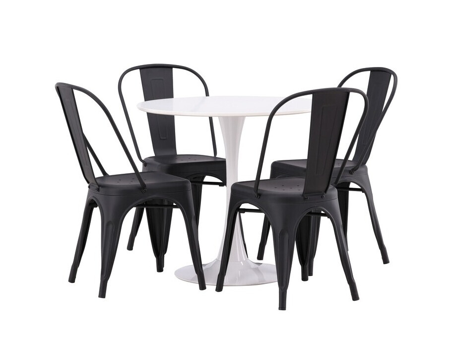 Conjunto de mesas y sillas para comedor Dallas 4589 (Negro)
