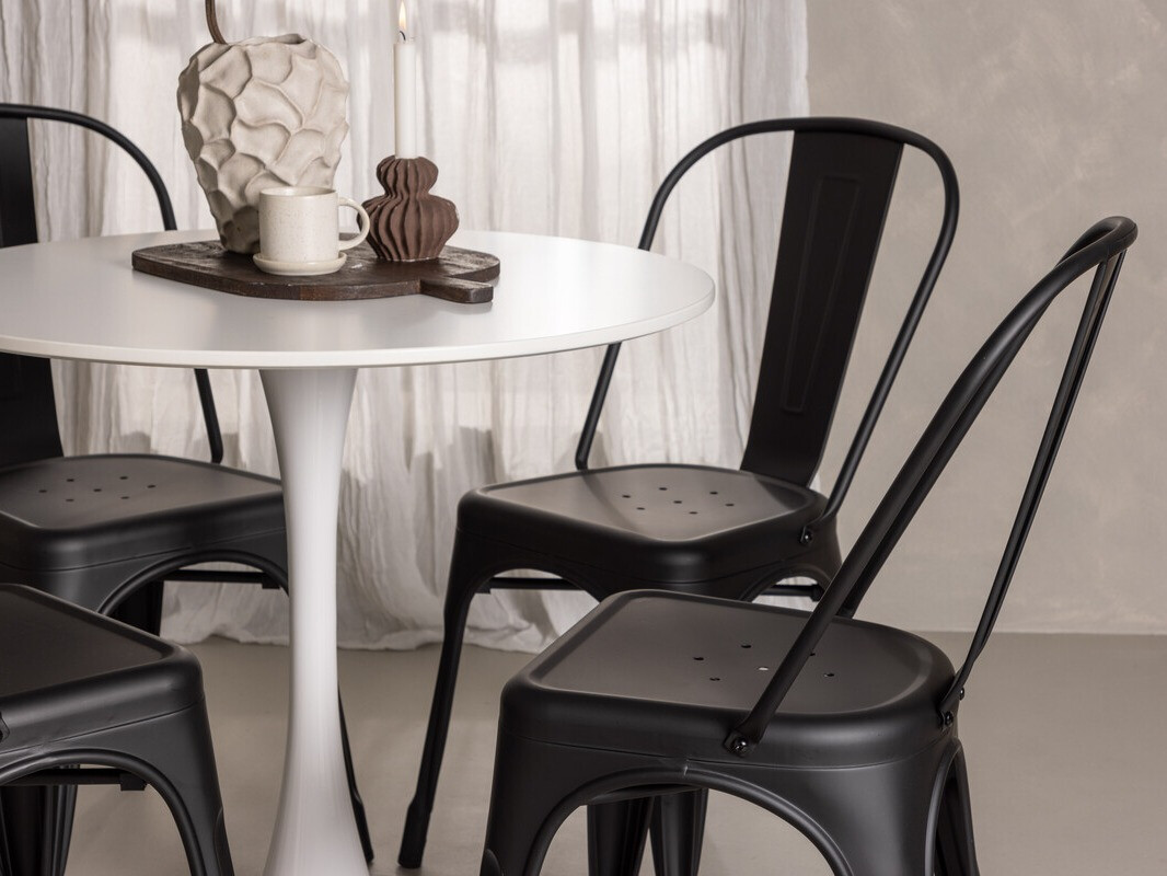 Conjunto de mesas y sillas para comedor Dallas 4589 (Negro)