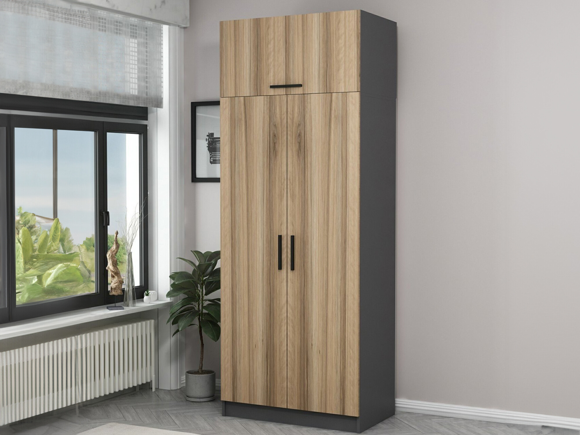 Armario Kailua L122 (Antracita + Roble)