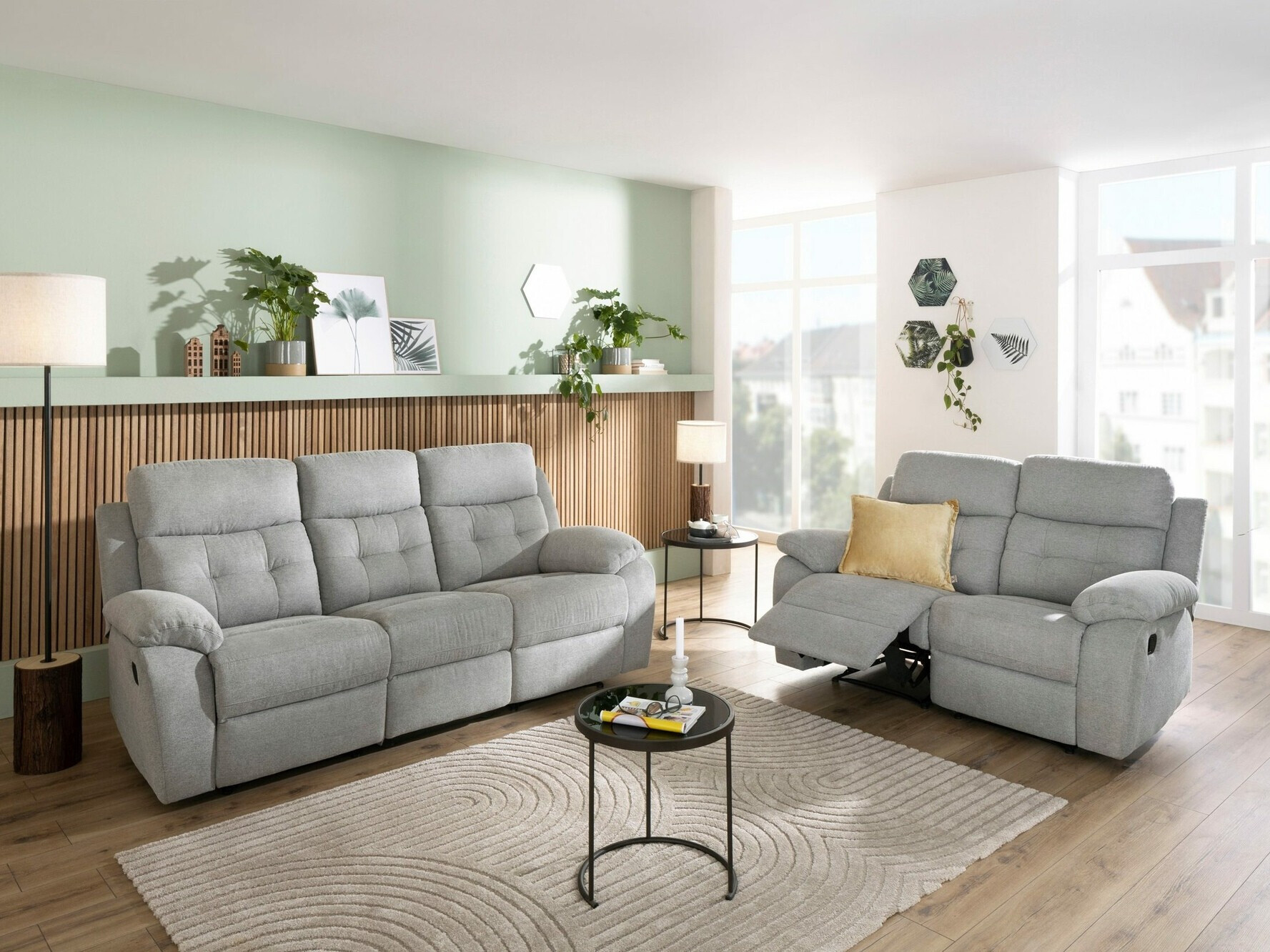 Sofá reclinable Denton 1480 (Gris claro)