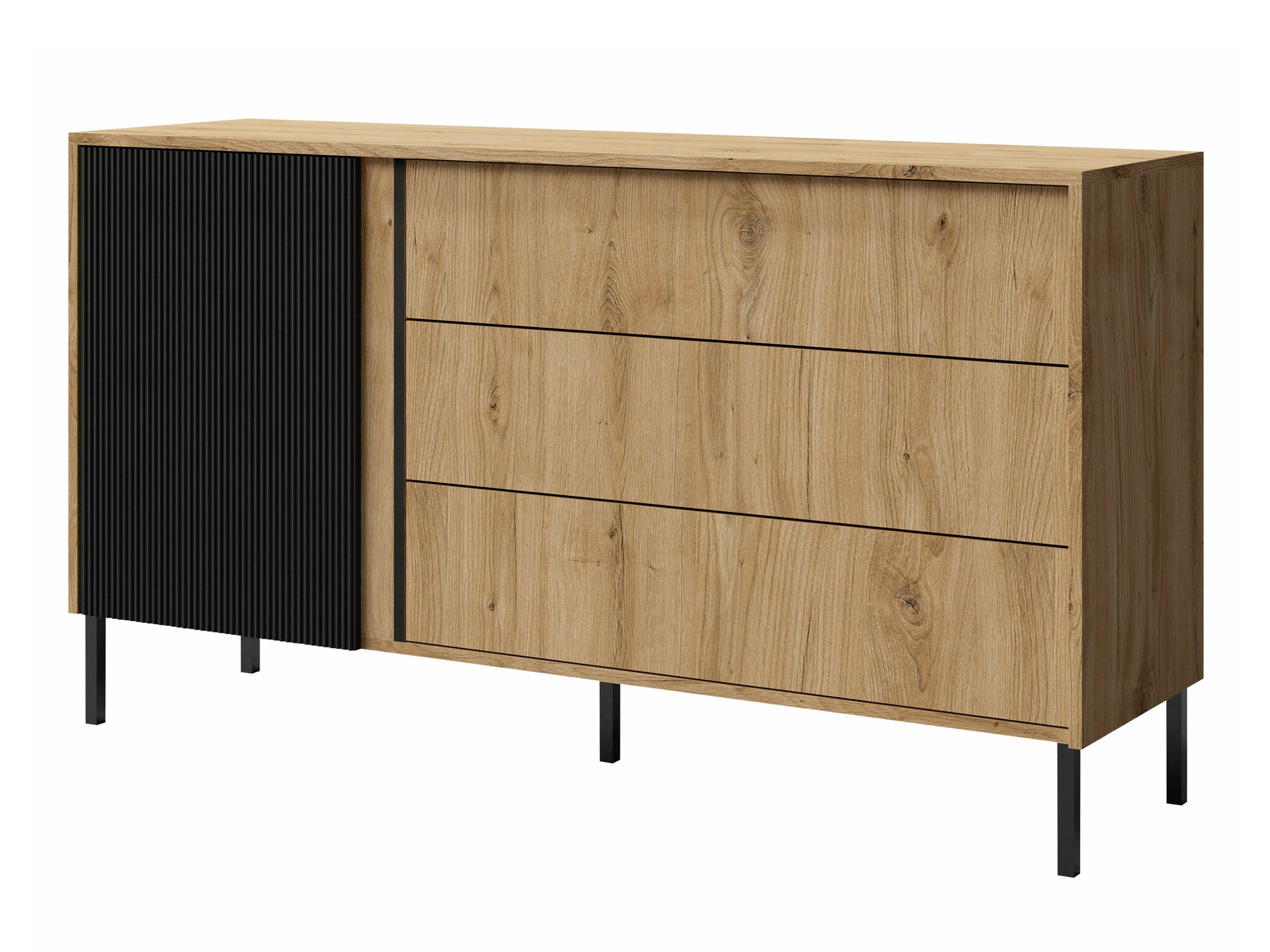 Cómoda Lumiri 102 (Roble + Negro)