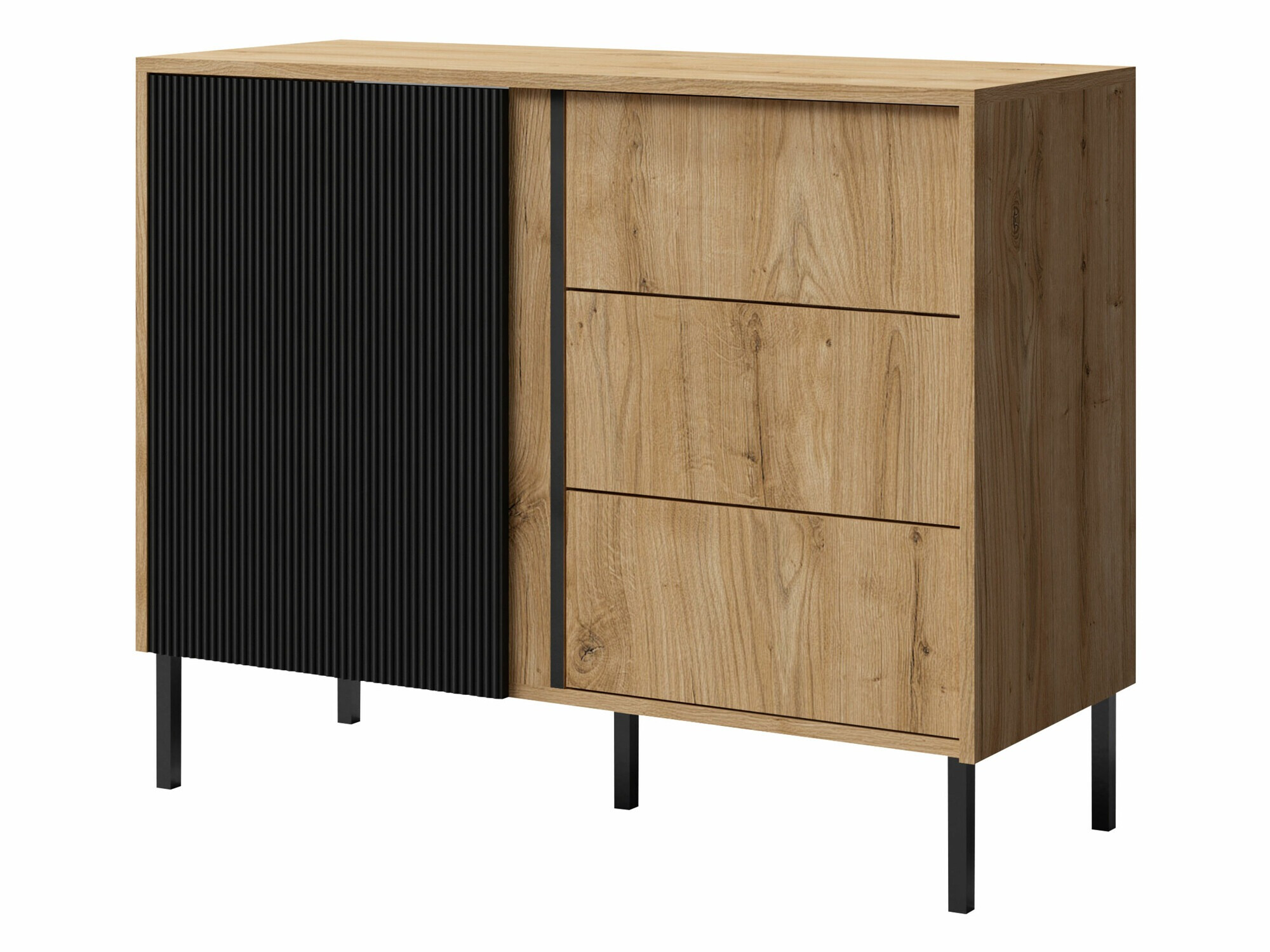 Cómoda Lumiri 104 (Roble + Negro)