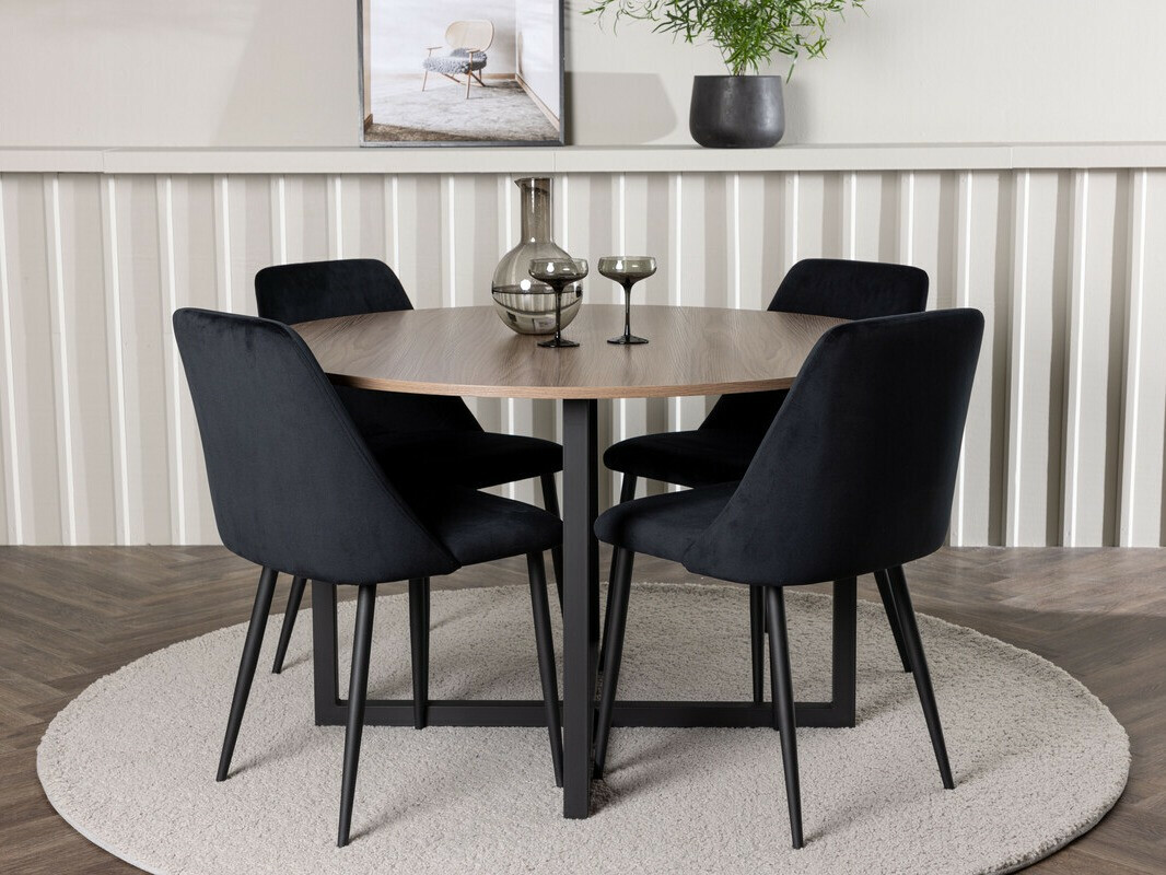 Conjunto de mesas y sillas para comedor Dallas 4598 (Negro)
