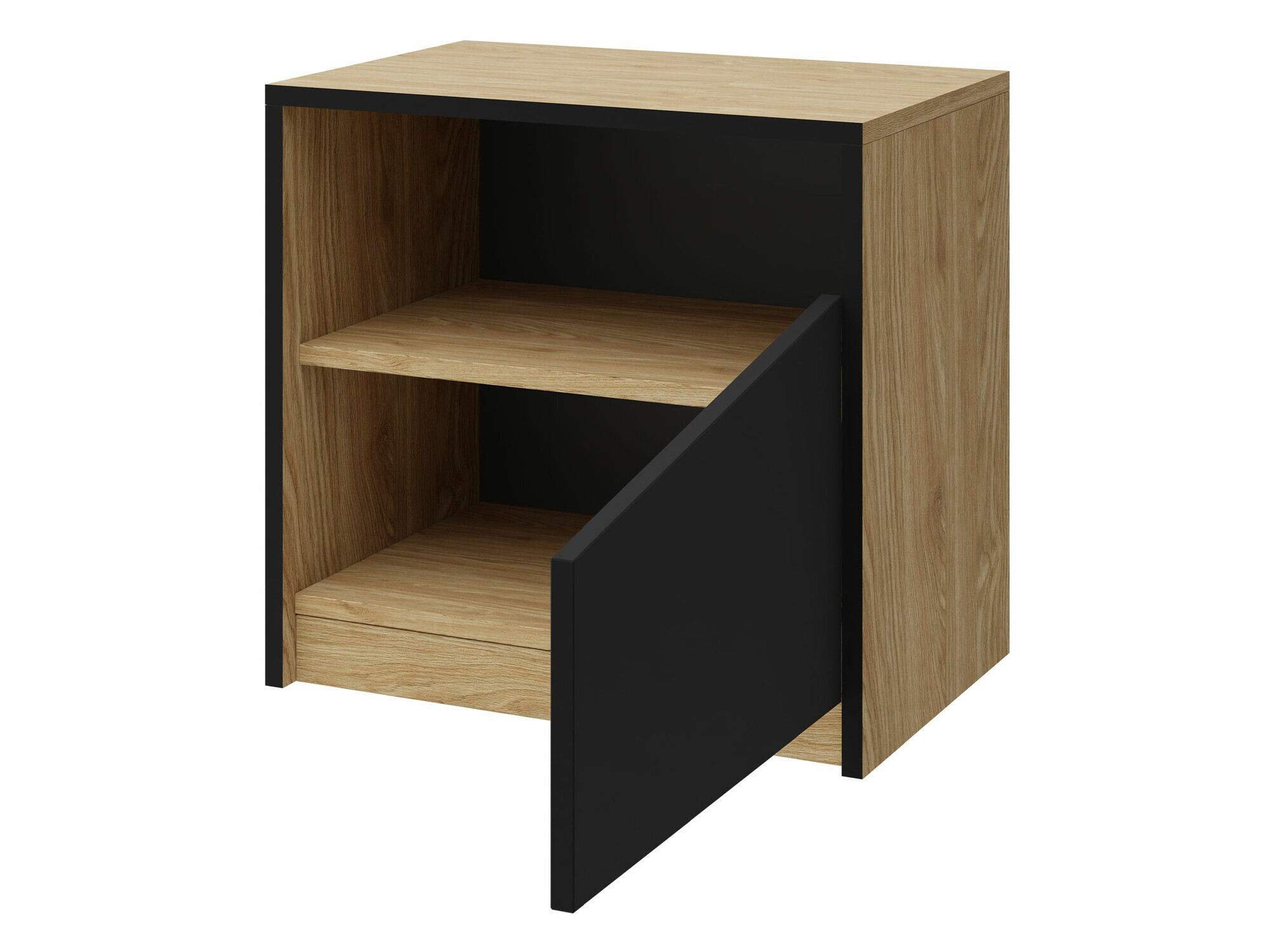 Mesilla de noche Tenreme 106 (Roble + Negro)