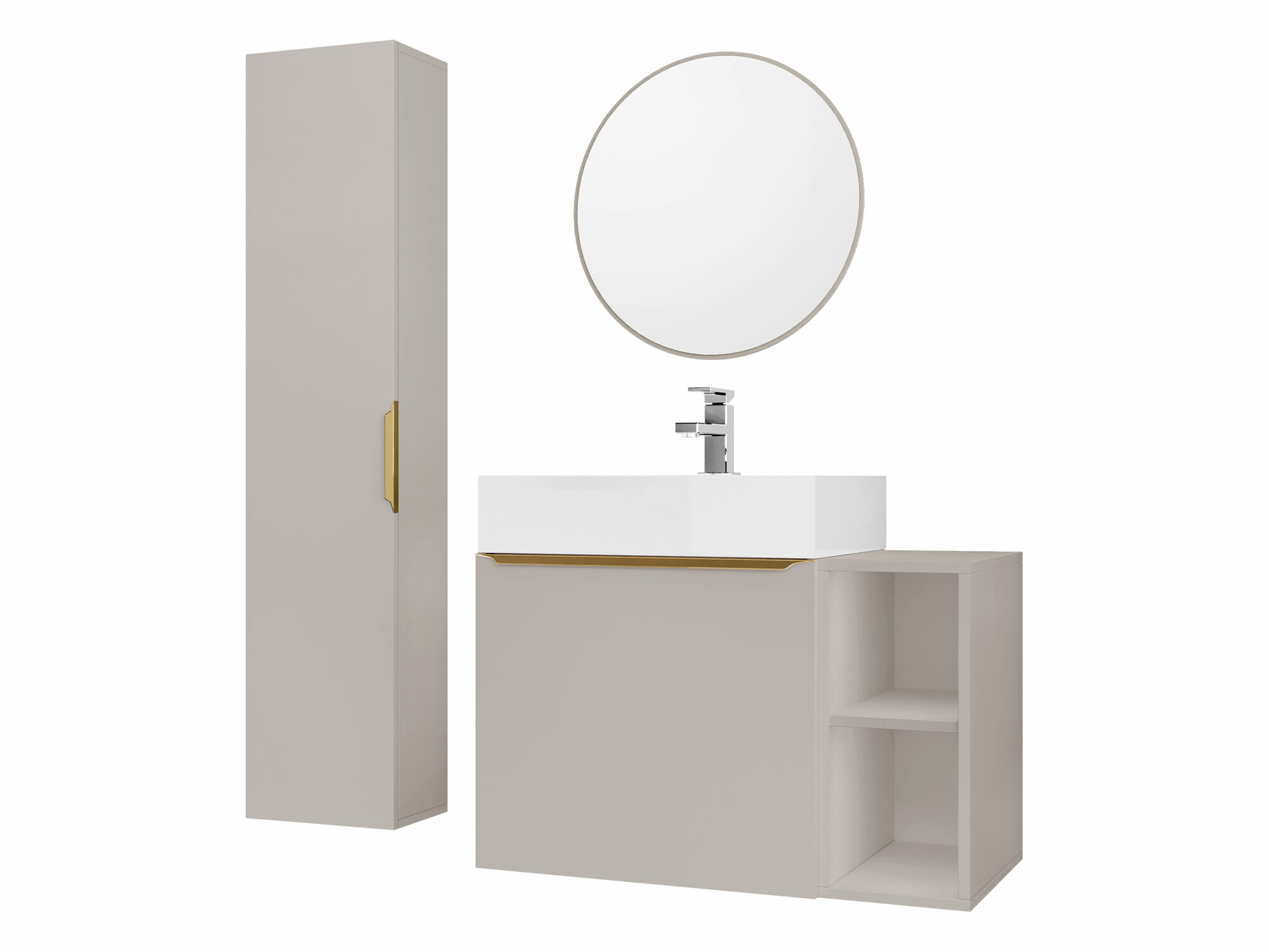 Conjunto de mueble de baño Comfivo 406 (Cachemira + Dorado)