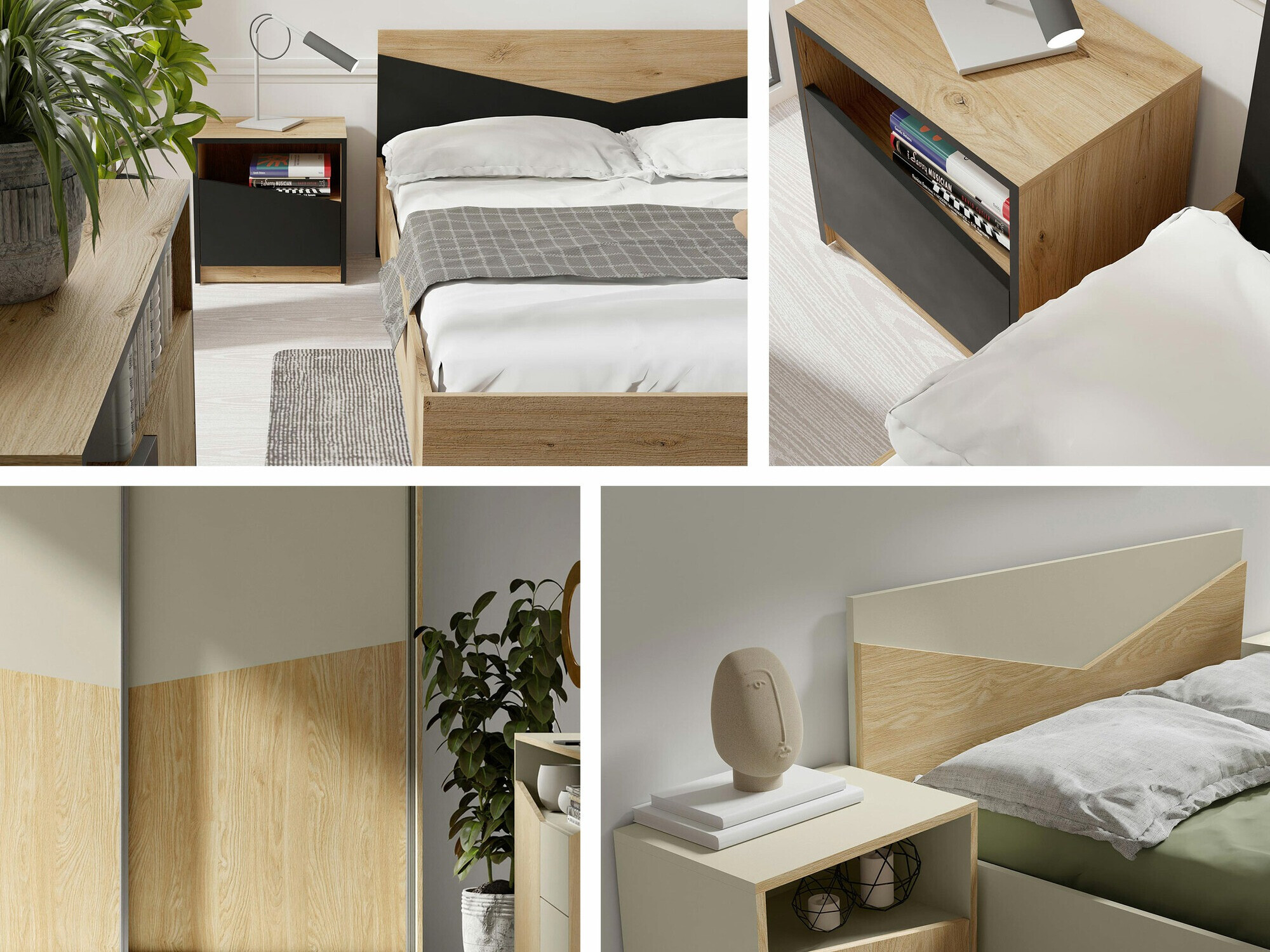 Armario Tenreme 101 (Roble + Negro)