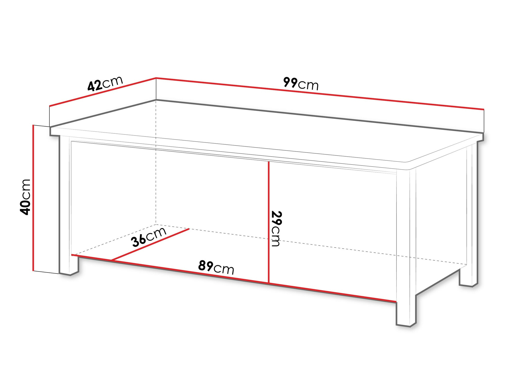 Caja de almacenamiento Romelbo 143 (Blanco + Roble)