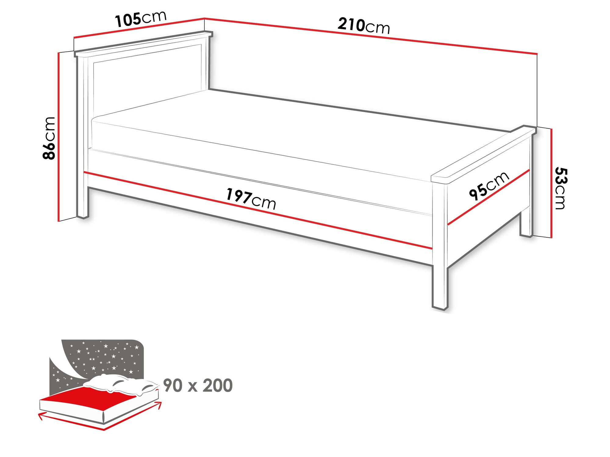 Cama Romelbo 148 (Blanco + Roble)