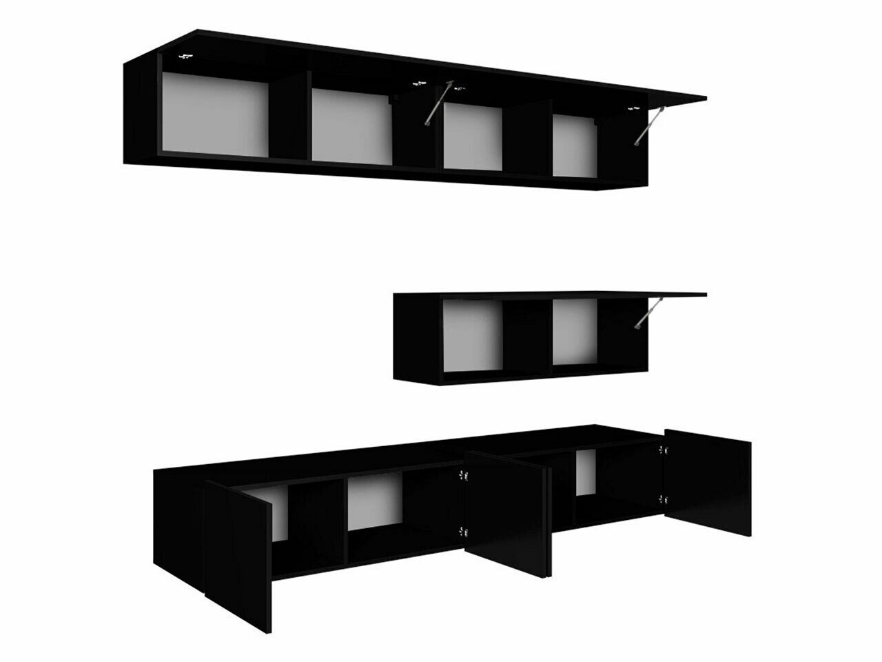 Conjunto de salón Tivdalu 112 (Negro + Negro brillante)