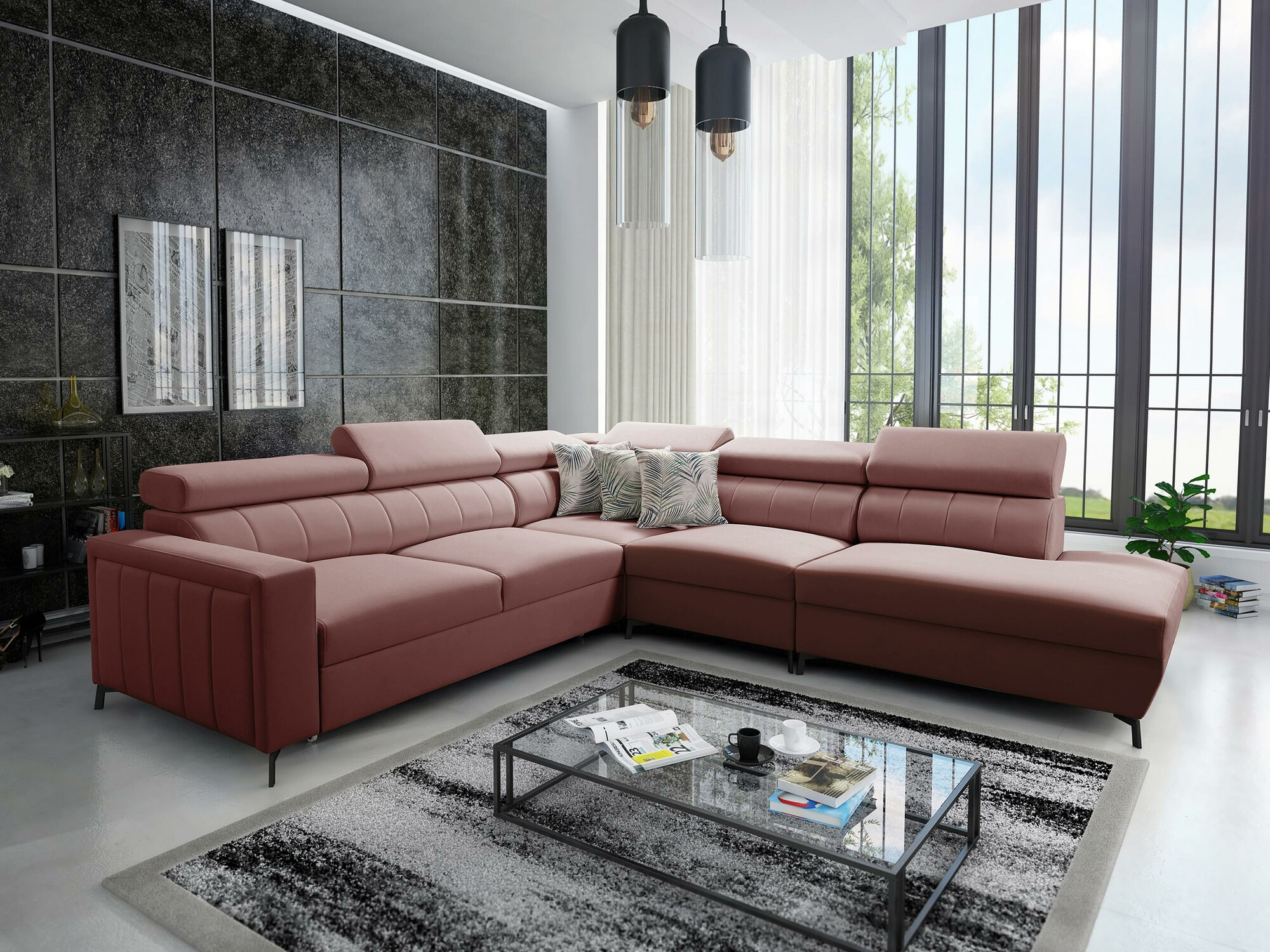 Sofá rinconero Sarasota 156 (Mono 235 + Botanical 36)