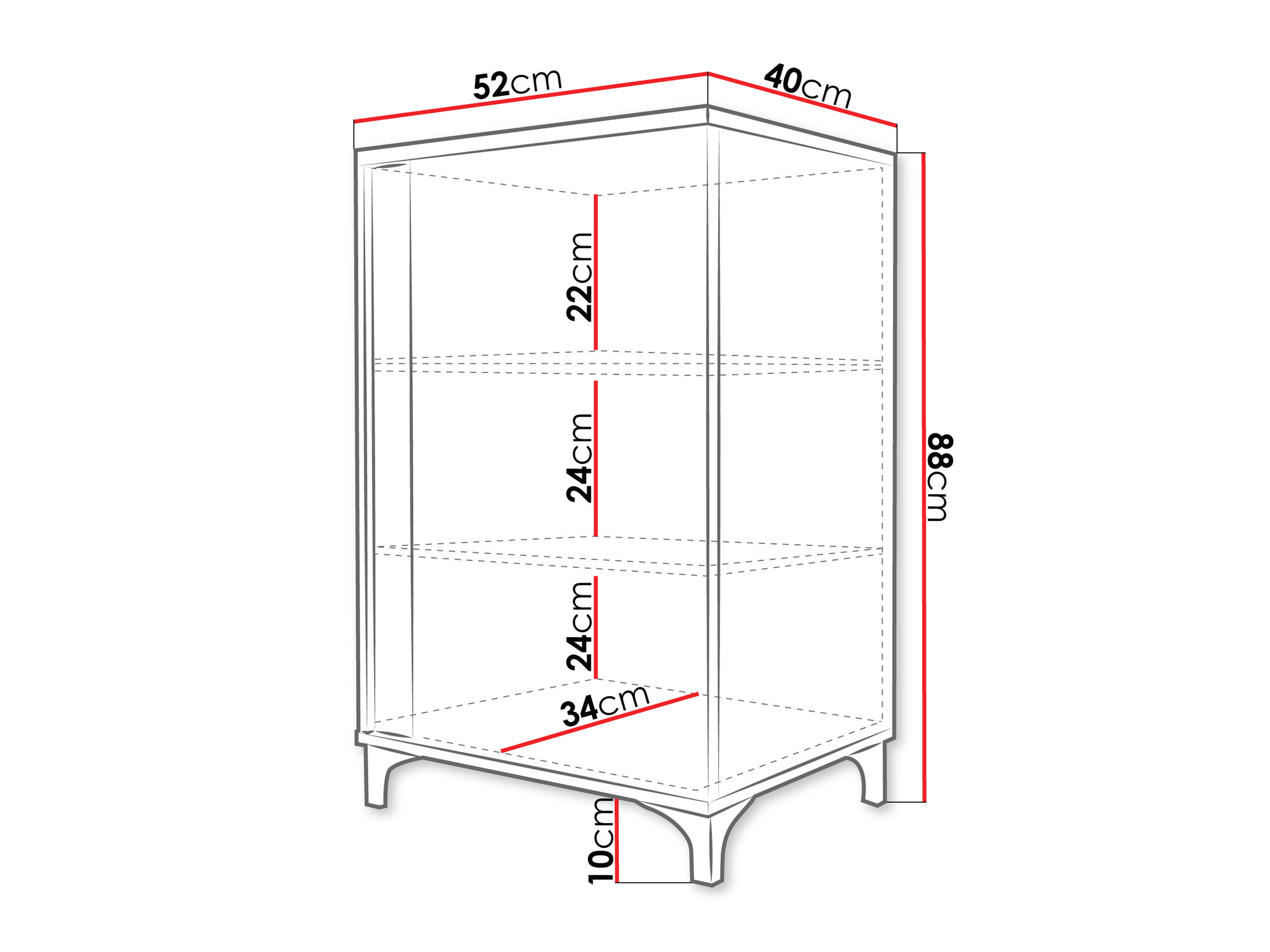 Aparador Livseri 101 (Blanco + Blanco brillante + Negro brillante)