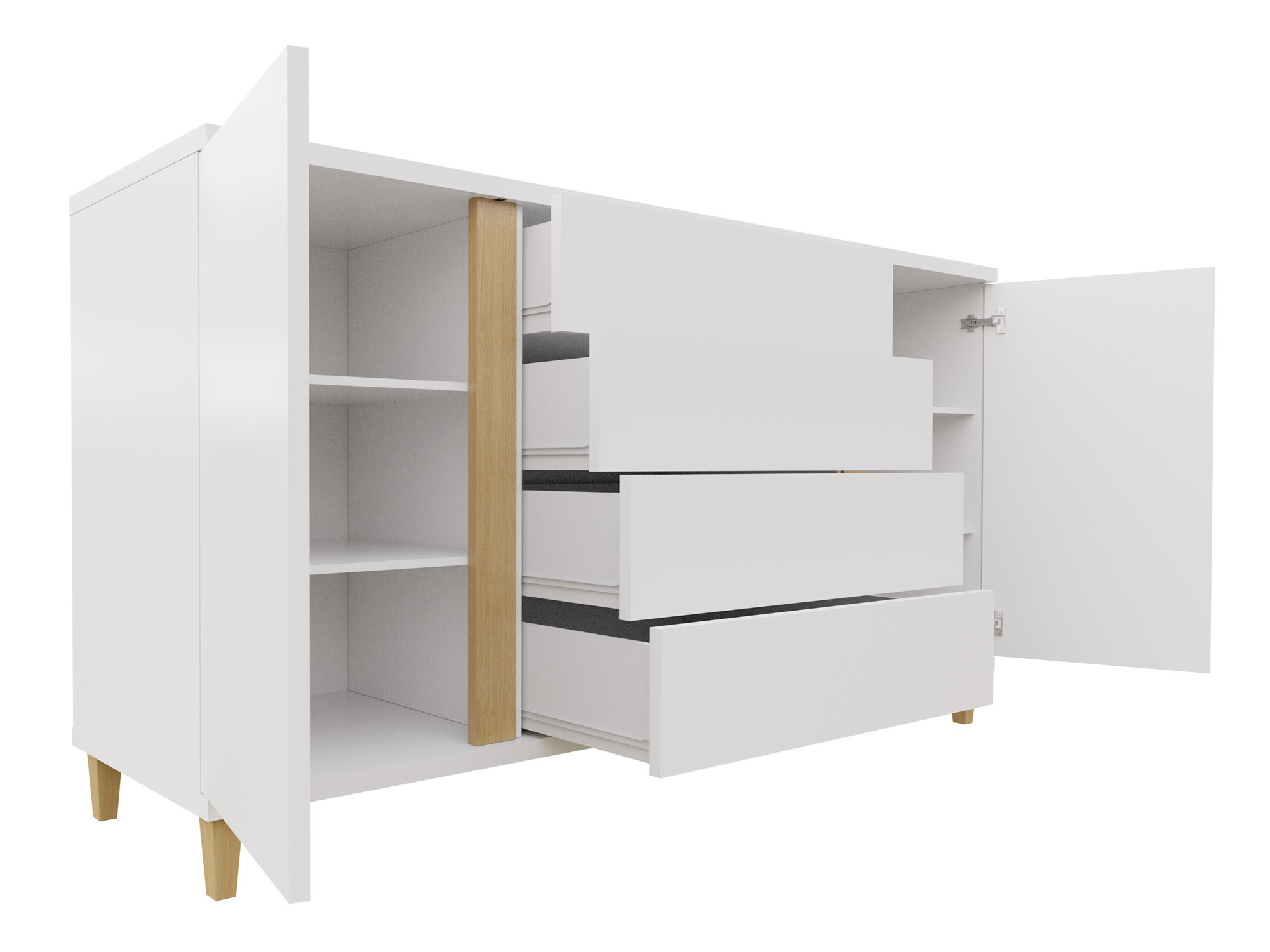 Cómoda Florem (Blanco + Blanco brillante)