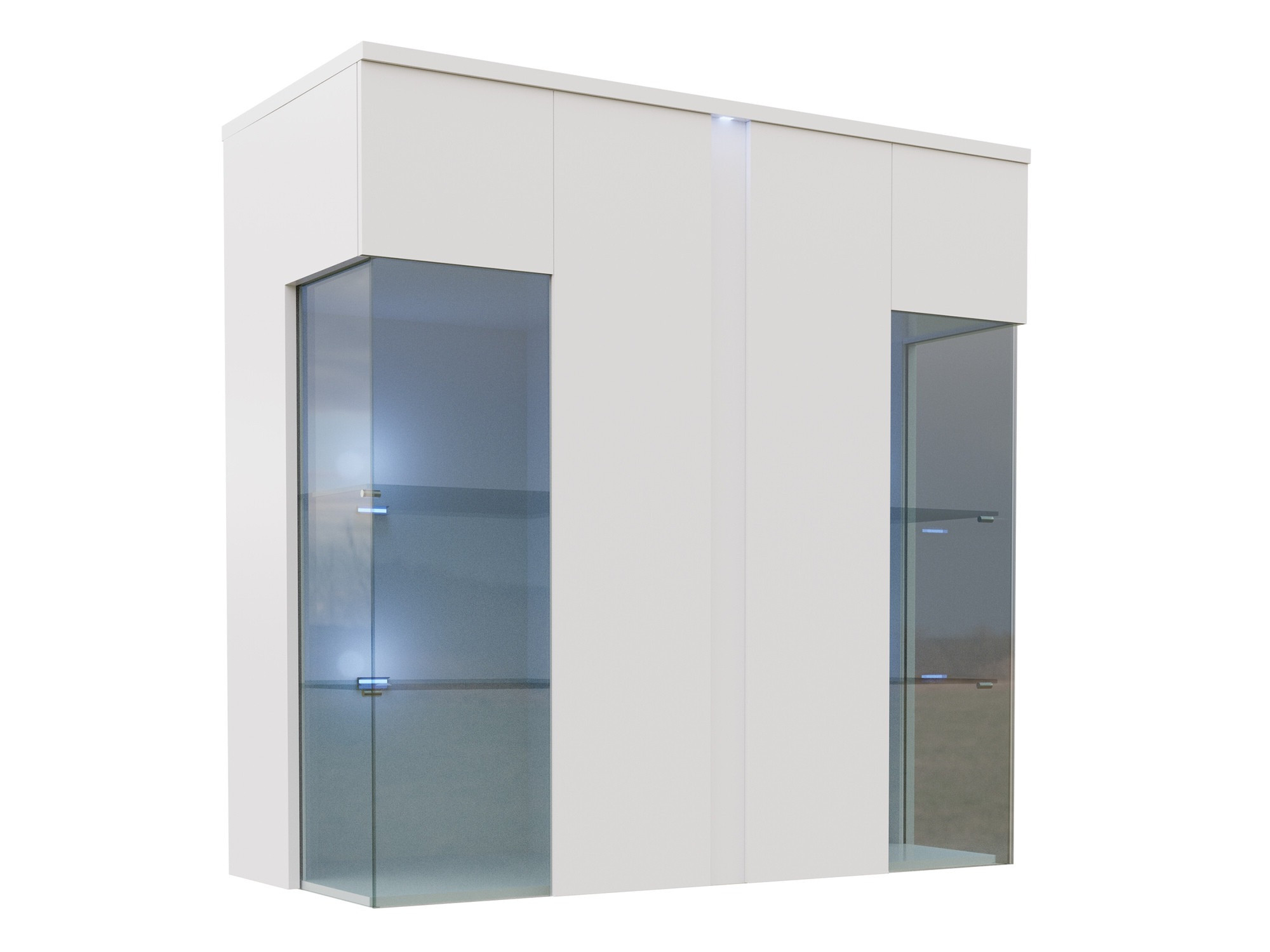 Aparador Florem III (Blanco + Blanco brillante)